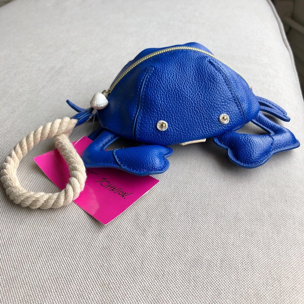 Betsey Johnson Bag Nautical Blue Crab Wristlet NWT